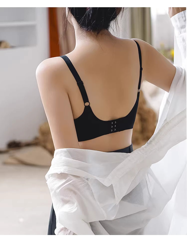 LYNO Japanese Style Crystal Cup Ultra-Thin Seamless Bra Rabbit Ear Cup | Big Chest Small Look | Anti-Sagging | Breathable Summer Comfort | CB260124944