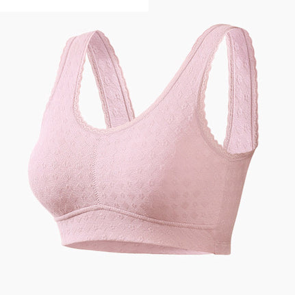 KIMI Vest-style Non-steel Ring Bra Jacquard Gathering Sports plus size Bra , China Imported | XL,3XL,5XL | CT250503737