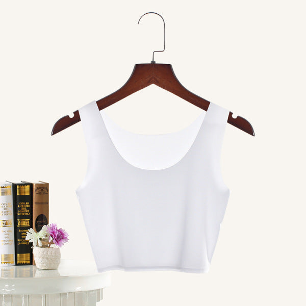 DIVA Plus size chubby girl Ice Silk anti-exposure tube top ultra-thin wrapped chest underwear sleeveless bottoming top loose camisole (China Imported) | M,L,XL,2XL,3XL,4XL | CT250508710