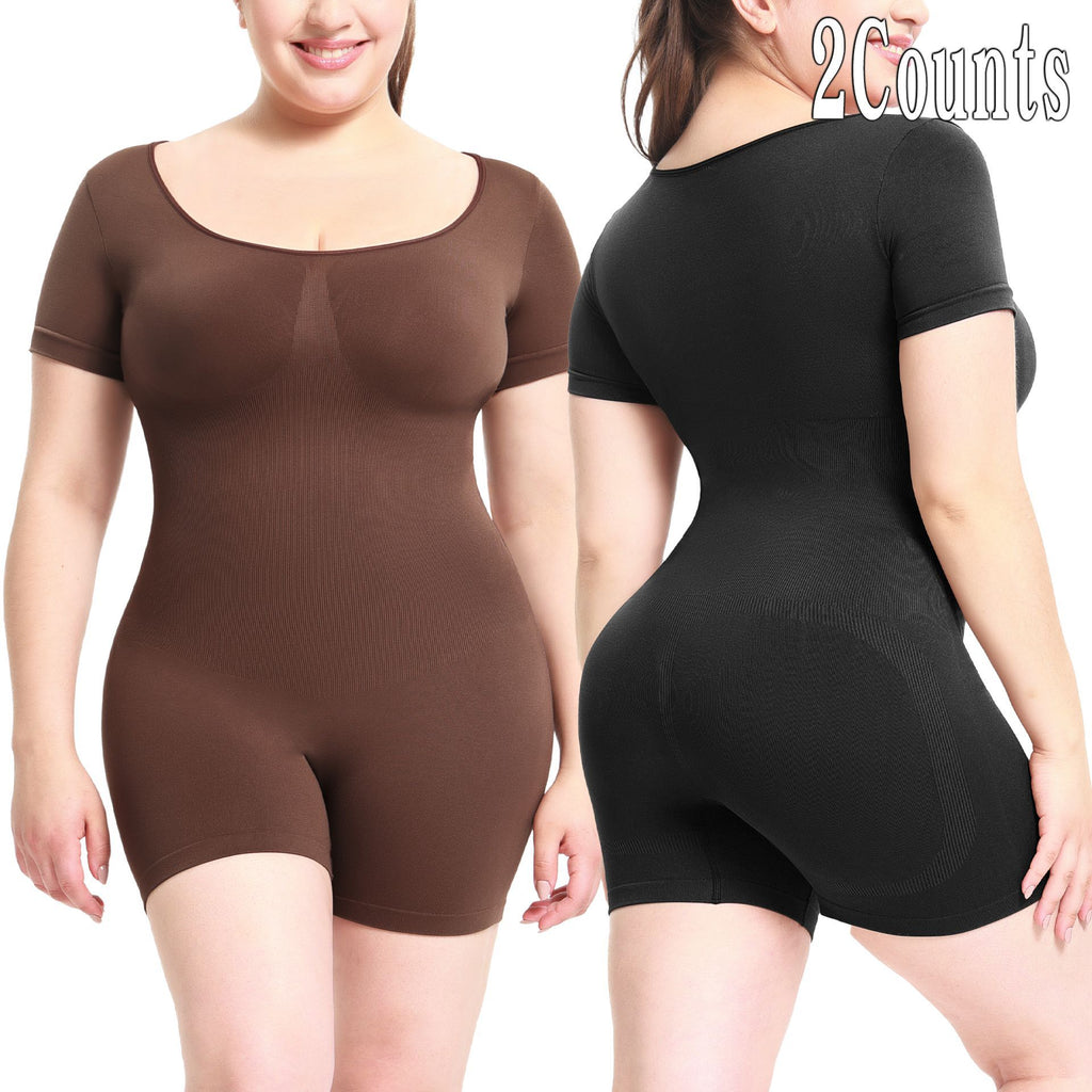 Waist Bodysuit Adult Women's Outer Wear Body-shaping Bodysuit | Short Sleeve Bodycon | China Imported | ISHR251110847