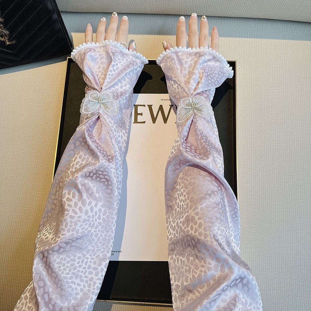 CHYNYU Silk Satin Butterfly Ice Sleeves mThree-Dimensional Color | Elegant Temperament | Summer Sunscreen | Travel &amp; Driving | ISLE260109913