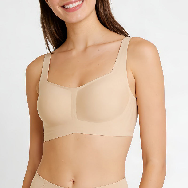 FYXA Seamless Balconette Bra Square-Neck Bandeau Jelly Soft Support Bra&nbsp; Thin Design | Wireless Comfort | Natural Lift | Daily Wear Friendly | CB260213973