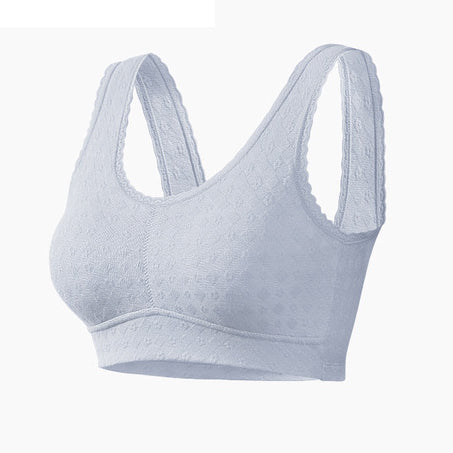 KIMI Vest-style Non-steel Ring Bra Jacquard Gathering Sports plus size Bra , China Imported | XL,3XL,5XL | CT250503737