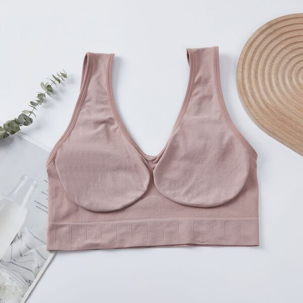 ZAVI Single-Layer Seamless No-Padded Sports Tank Top Bra | Vest-Style Bra Without Rims | Yoga &amp; Sleep Bra for Women | CT250927812