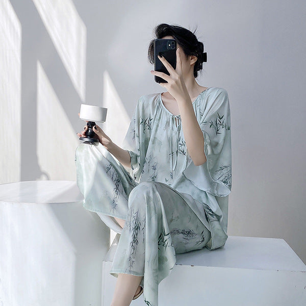 Cotton Silk Cute Dress (Large Size Edition) With Pant Short Sleeve | Spring &amp; Summer Comfort | Soft &amp; Breathable Daily Wear | CLS260408A047