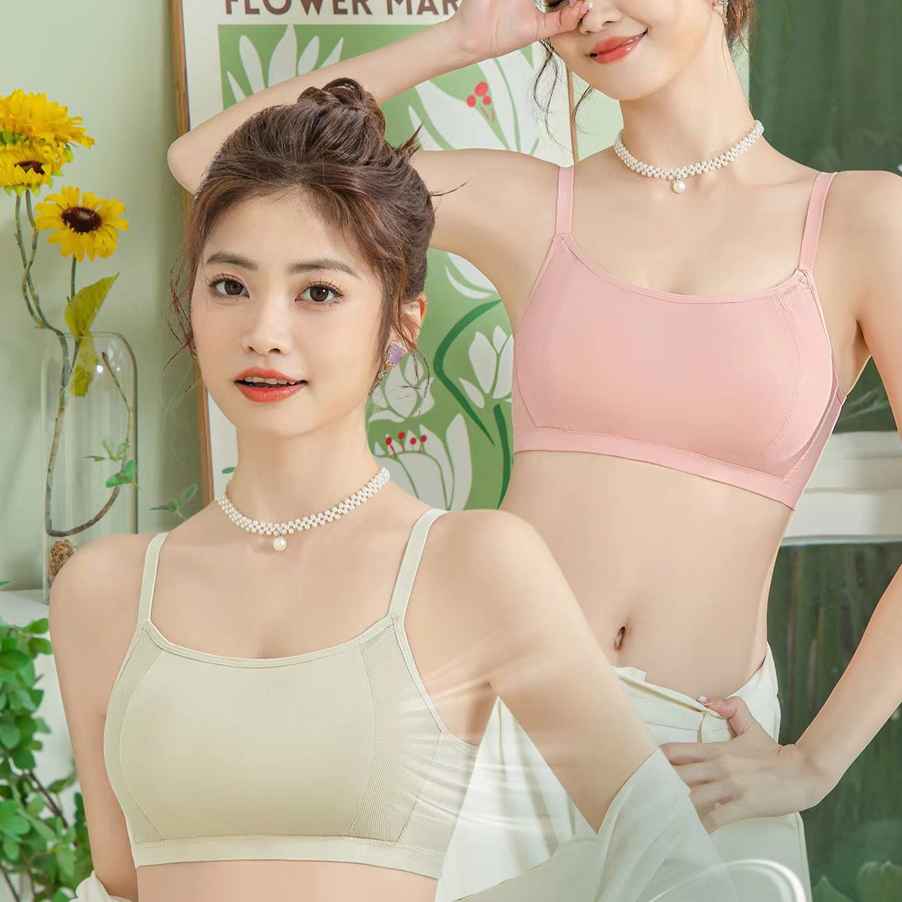 REXO Breathable Cotton Tube Top Bra Skin-Friendly | Sports Girl &amp; Daily Use | Thin | No Steel Ring | Comfortable Fit | CB260115924