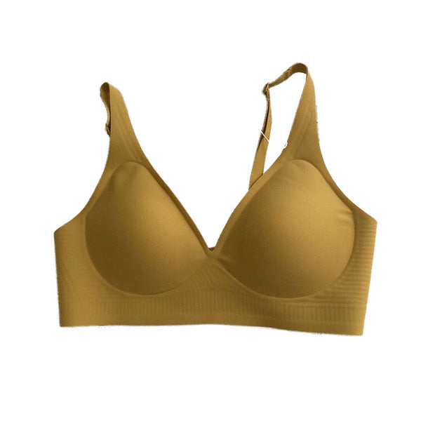 Vest Comfort Deep-V Traceless Sling Bra (Adjustable) Pull-On Style | Seamless Fit | Simple Solid Color | Daily Comfort | CB260307998
