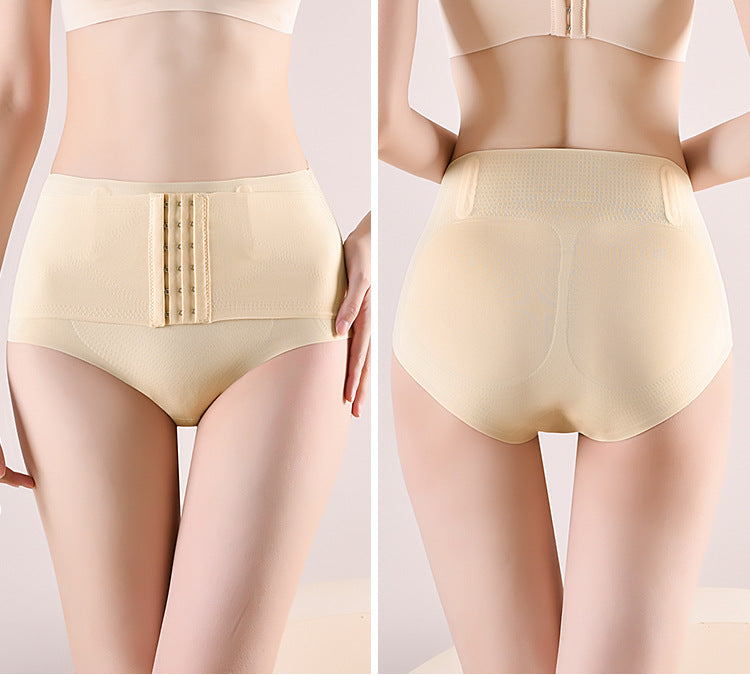 Traceless Mid-Waist Abdominal Shaping Pants (Shapewear) Strong Belly Control | Buckle Design | Hip Tinting | Postpartum Support | Seamless Comfort | ISHR260119934