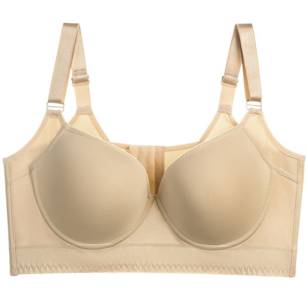 HIFA Plus Size Seamless Smooth Bra | Deep V | Anti-Sagging | Steel Ring | Gather Up Accessory Breast Lingerie | Size: B/C/D/E | 8 Hook | CB250913803