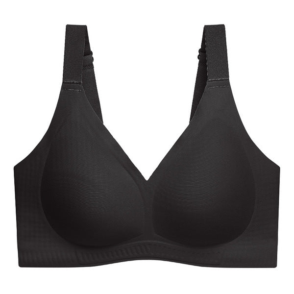 SELU Seamless soft support jelly gel bra big chest small wide shoulder strap thin back big U breast bra thin | China Imported | CB2508293413