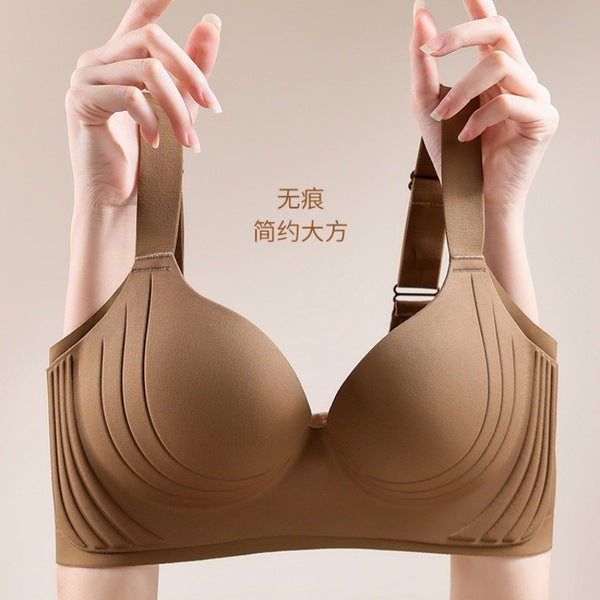 HIXA Seamless Plus-Size Lift Bra Thin Style | Large Bust Minimizer | Anti-Sagging | Wide Shoulder Straps | Back Beauty Design | China Imported | CB251222890