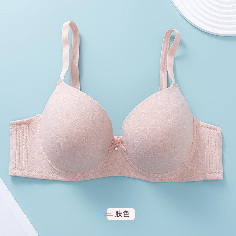 OLIN Jacquard Light Cup Support Bra Large Chest Small Look | D CUP | Steel&nbsp; Ring | Upper Support | Gathered &amp; Anti-Expansion | European–American Style | China Imported | CB251222888