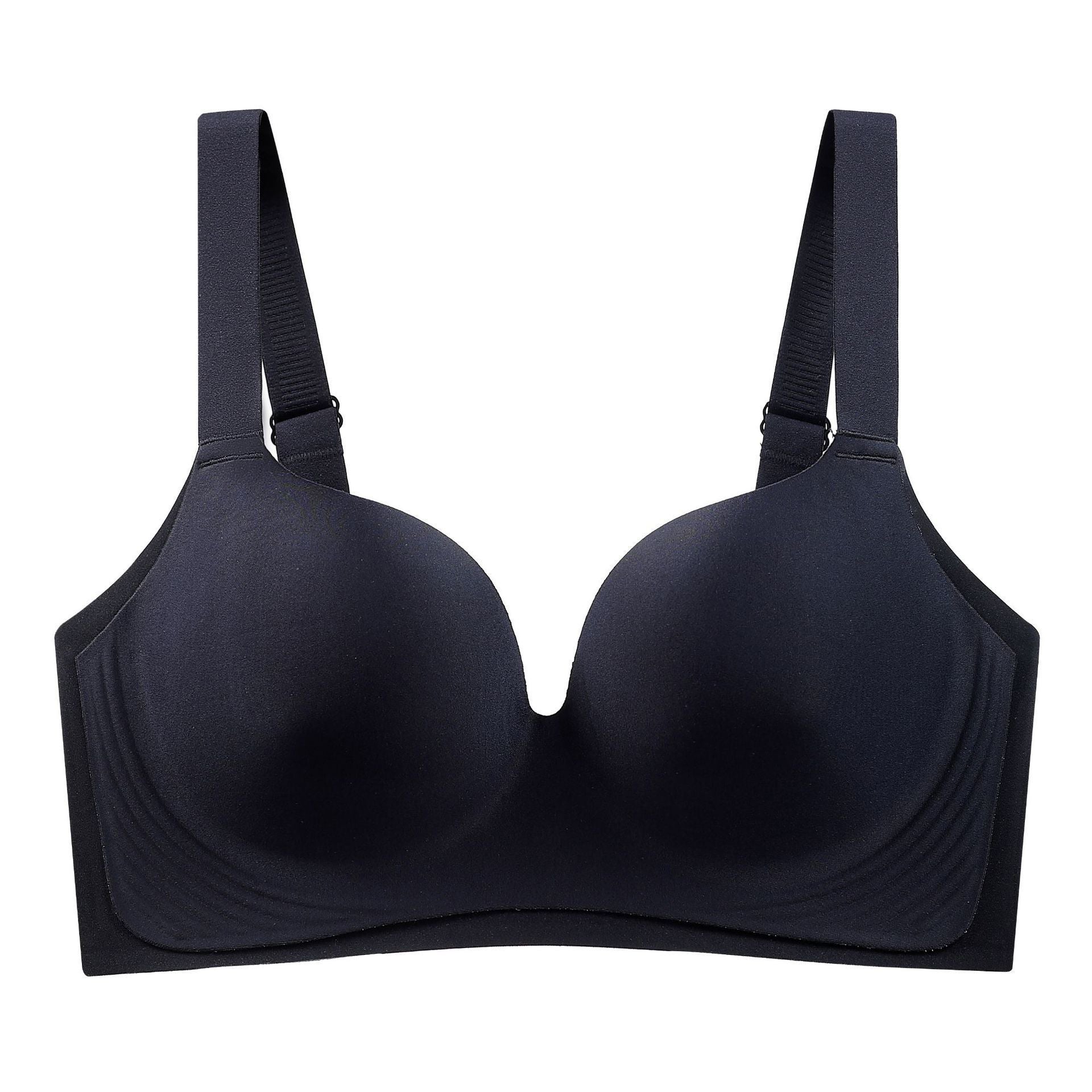 PXRA Seamless Large Size Push-Up Bra (Cup C/D) Latex Soft Support | Wire-Free | Big Chest Small Look | Daily Comfort | CB260206968
