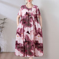 Cotton Silk Summer Dress Printed Design (Plus Size Edition) Short Sleeve | Home + Outside Wear | Soft &amp; Elegant Daily Comfort | CLS2603311023
