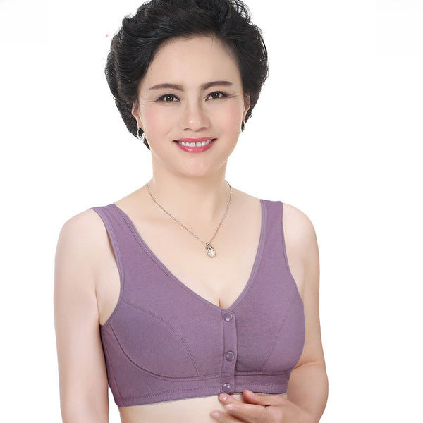 ZIRI Pure Cotton Front Button NON-Padded BRA Underwear no Steel Ring Large Size China Imported | CB250629753