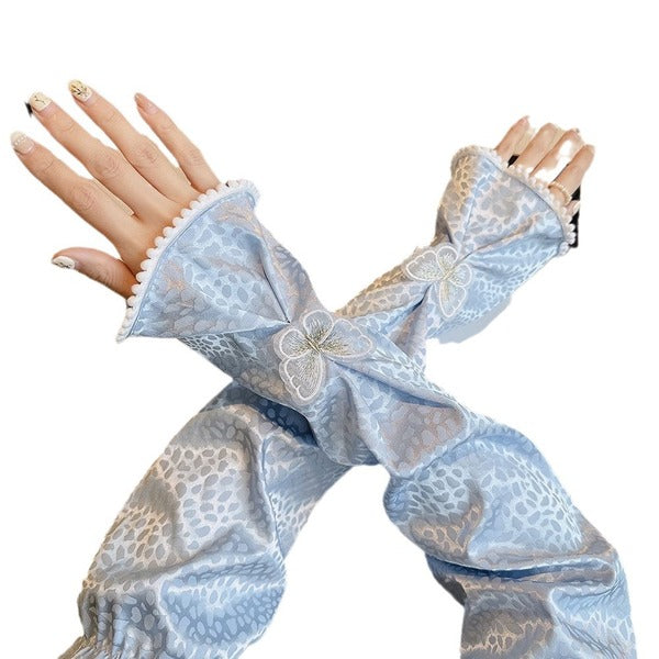 CHYNYU Silk Satin Butterfly Ice Sleeves mThree-Dimensional Color | Elegant Temperament | Summer Sunscreen | Travel &amp; Driving | ISLE260109913