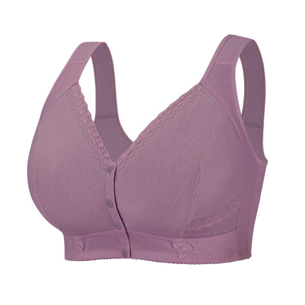ZELI Super plus size bra Front Button BRA no steel ring vest fashion lace front buckle underwear | C D E F | 38 to 48 | China Imported | CB250839800