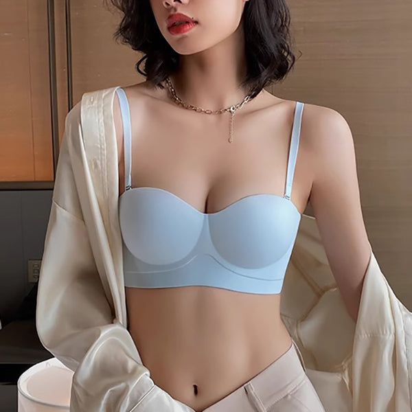 QYMA Seamless Push-Up Support Bra (Wire-Free) Upper Support | Side Breast Control | Anti-Sagging Beautiful Shape | CB260411A054