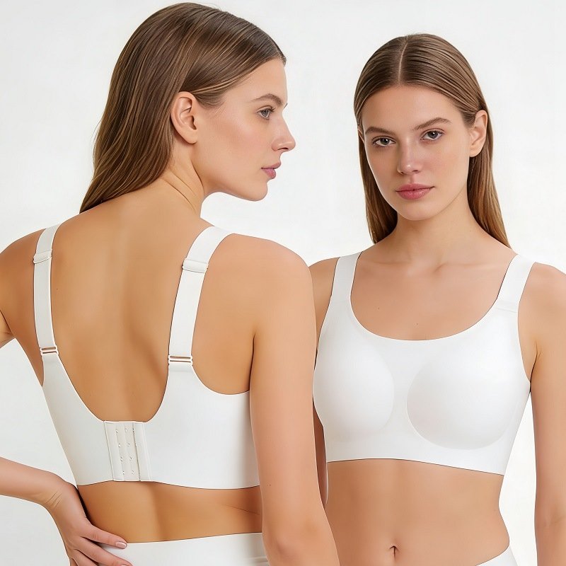 FIBO Plus-Size Soft Support Bra | Seamless Jelly Strip | Full Coverage | Large Cup | Wire-Free Women's Underwear | CB260726A247