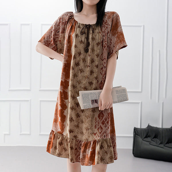 Summer Thin Cotton Plus Size Dress (Short Sleeve Edition) Home + Outside Wear | Lightweight | Soft Daily Comfort | CLS2603261016