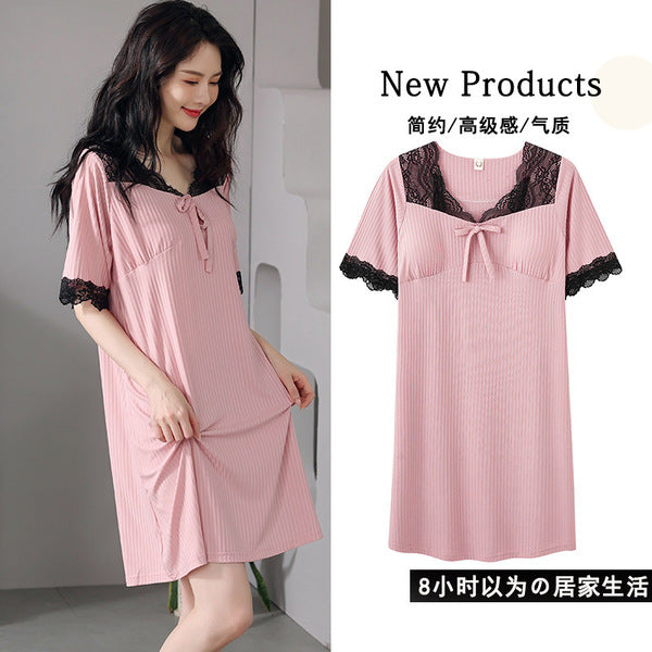 Korean style Summer thin modal cool feeling with Removable chest pad large size dress sexy can be worn outside | M L XL 2XL 3XL | CLS25031188707