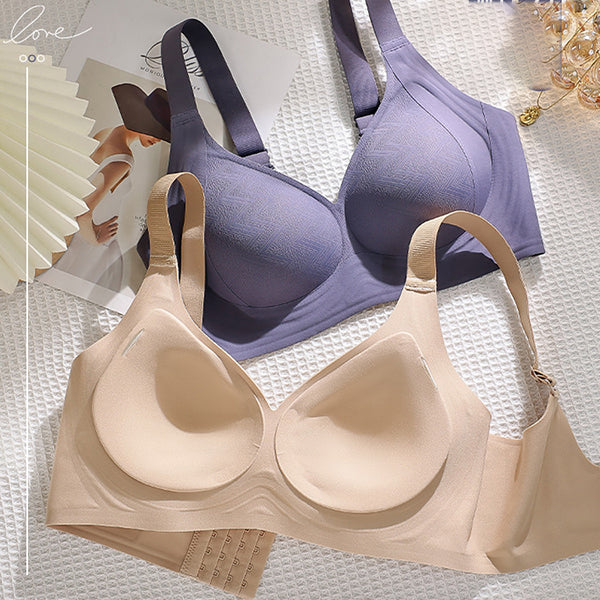 AMIA Large Size Multi-Strong Lifting Bra (Jelly Support) | Cup C D | Wavy Line Design | Traceless Seamless Comfort | Full Support | CB2603111007