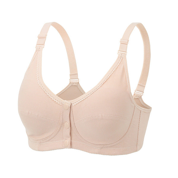 WEMI Front Opening Button Thin Pure Cotton Bra Vest Push-up Without Steel Ring | 34 to 48 | CB250722764