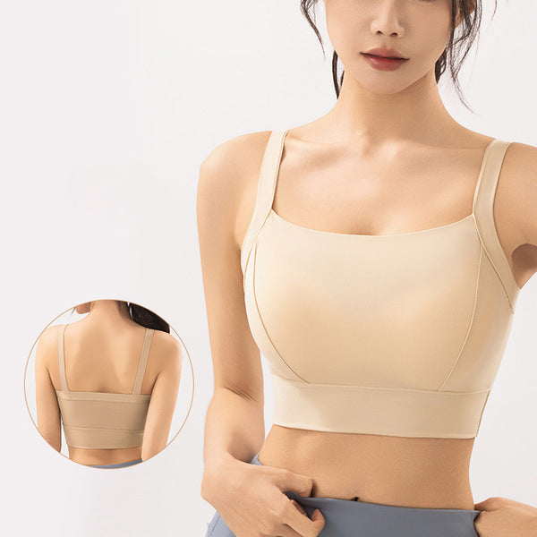 MYNO Beautiful Back Sports Bra (High-Intensity) Shock-Proof | Running &amp; Fitness | Quick-Drying | One-Piece Fixed Cup | 2 Brest Pad Size 1.5 CM and 3 CM | Seamless Buckle | China Imported | CT260121936