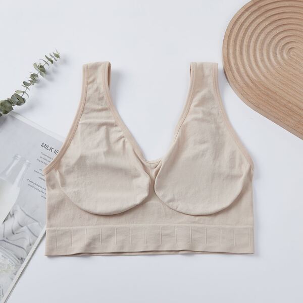 ZAVI Single-Layer Seamless No-Padded Sports Tank Top Bra | Vest-Style Bra Without Rims | Yoga &amp; Sleep Bra for Women | CT250927812