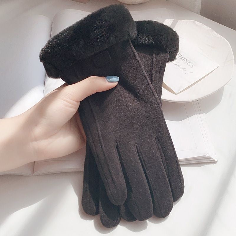 Winter Gloves for Women, Velvet, Thickeneded, Warm, Women's Cycling, Cold Protection, Driving, Anti-Freeze | China Imported | WRN251209875