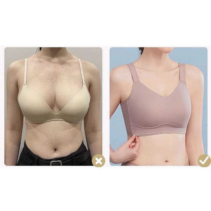VEYA Women's Chest Underwear Large Chest Small Breast Anti-sagging Thin Slim plus size Traceless Rabbit Ear Bra | CB250708742