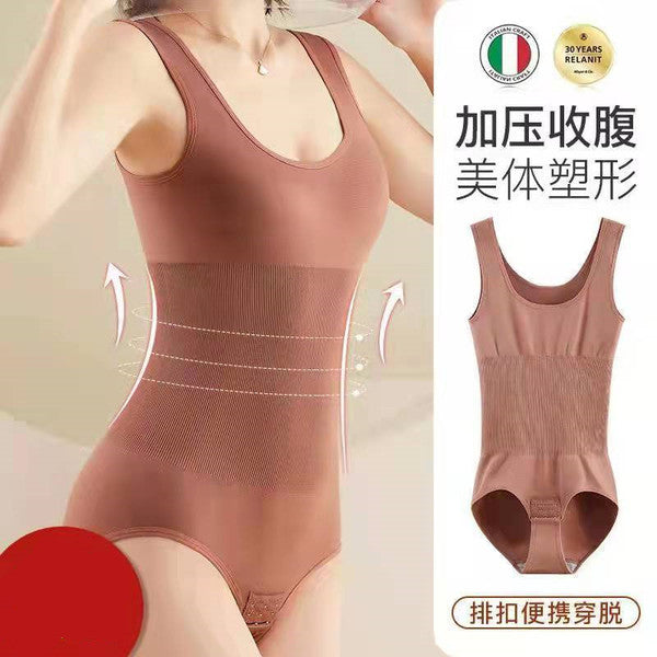 Large Size One-Piece Body-Shaping Garment Tummy-Tightening | Waist-Tightening | Seamless Full Body Shaper with Crotch Hooks (Washroom-Friendly) | Imported | ISHR251212878