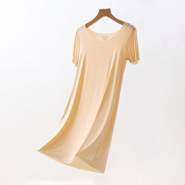 FUNE LONG ICE Premium Summer Ice Silk Seamless short sleeve low collar plus size ultra-thin bottoming shirt suit inside anti-penetration T-shirt | CT250807781