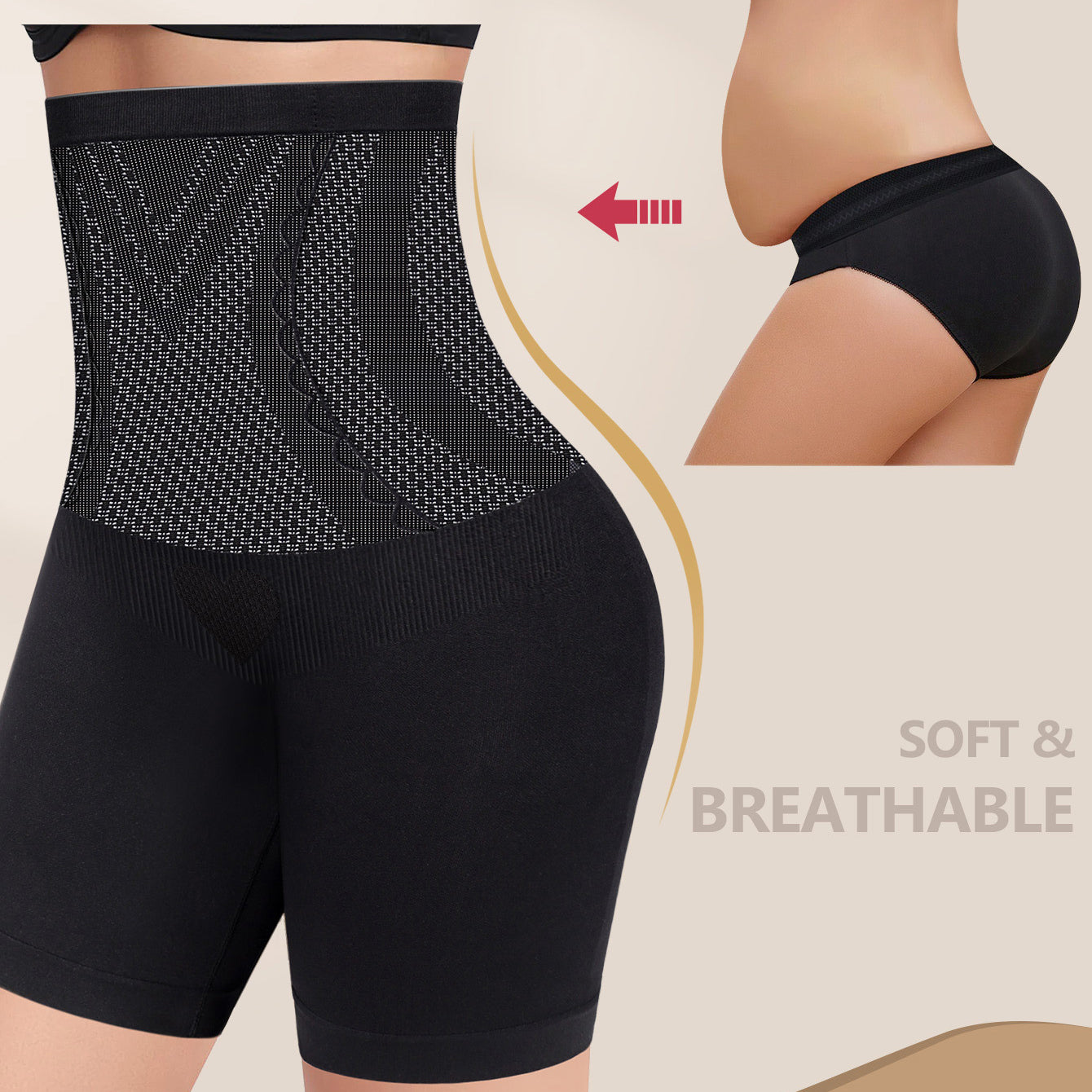 High Waist Seamless Shaping Pants (Plus Size Edition) Abdominal Control | Hip Shaping | Smooth Daily Comfort | ISHR260415A067