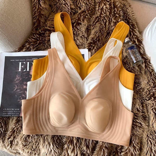 AVIA Ultra-Thin Traceless Rabbit Ear Bra (Cool Feel) | Cup C | 2 Hook Beautiful Back | Anti-Sagging Lift | Lightweight Invisible Comfort | CB260417A073
