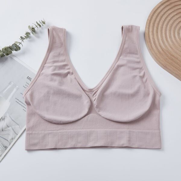 ZAVI Single-Layer Seamless No-Padded Sports Tank Top Bra | Vest-Style Bra Without Rims | Yoga &amp; Sleep Bra for Women | CT250927812