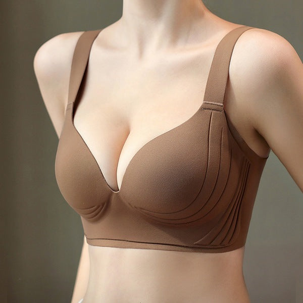 HIXA Seamless Plus-Size Lift Bra Thin Style | Large Bust Minimizer | Anti-Sagging | Wide Shoulder Straps | Back Beauty Design | China Imported | CB251222890