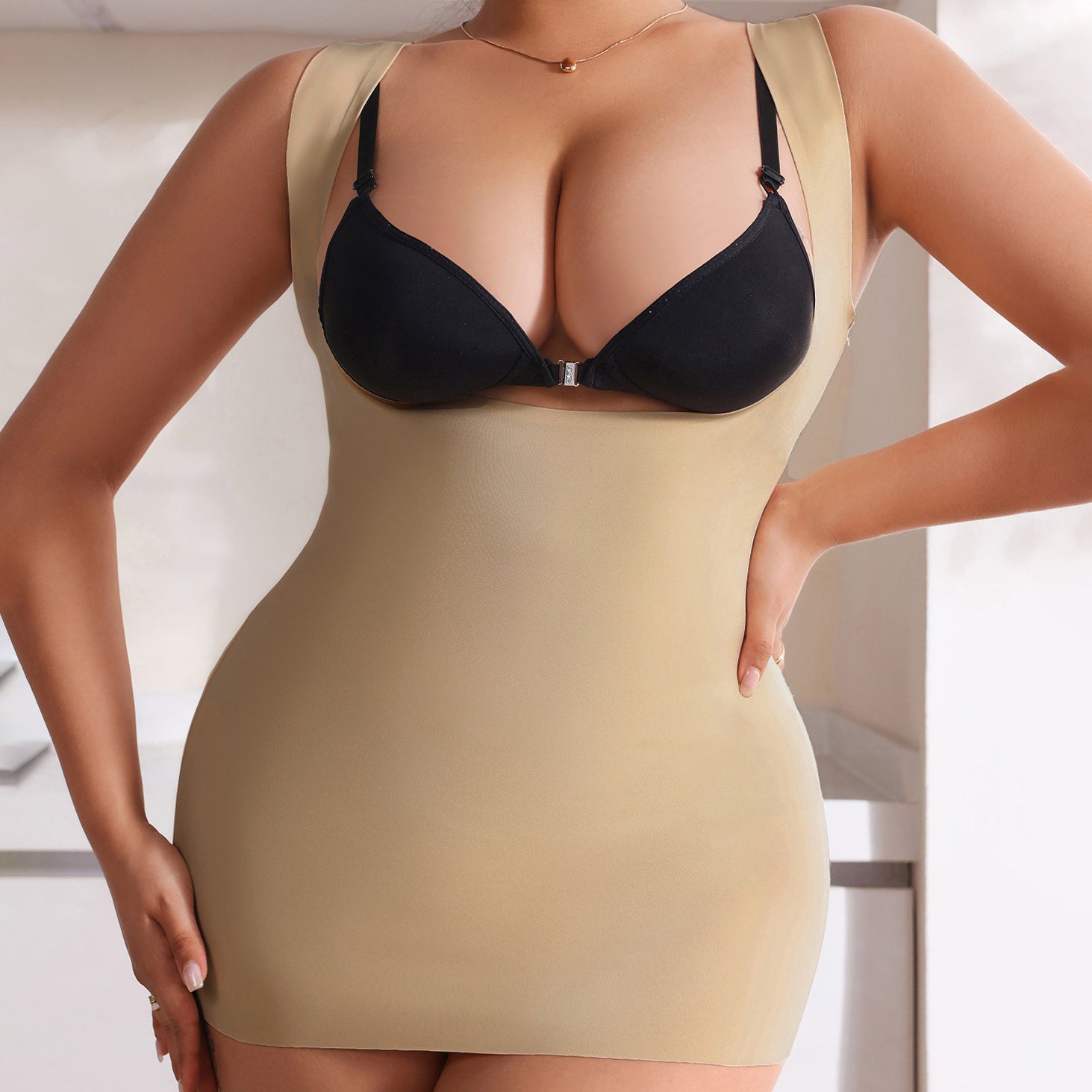 Plus Size Body Shaping Bottoming Vest (Tummy Control Top) Chest Support | Waist Slimming | Inner + Outer Wear | Seamless Comfort | ISHR260206967