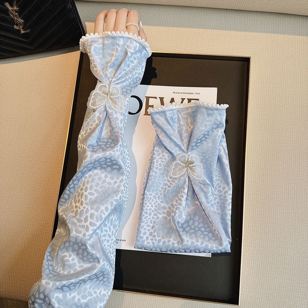 CHYNYU Silk Satin Butterfly Ice Sleeves mThree-Dimensional Color | Elegant Temperament | Summer Sunscreen | Travel &amp; Driving | ISLE260109913