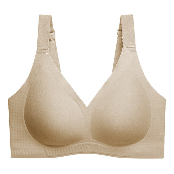 SELU Seamless soft support jelly gel bra big chest small wide shoulder strap thin back big U breast bra thin | China Imported | CB2508293413