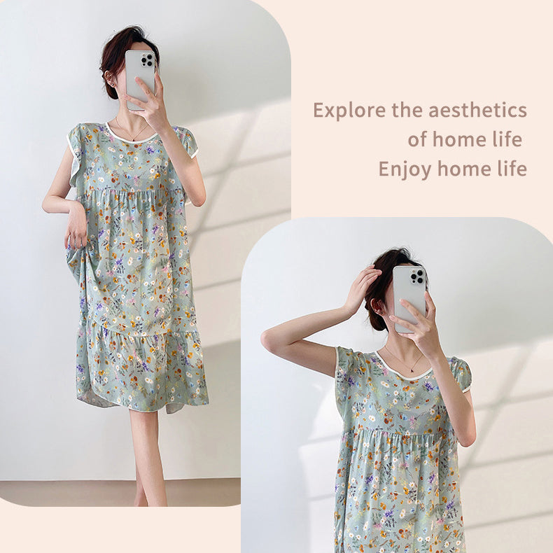 Cotton Silk Plus Size Dress (High-Grade Touch Edition) Short Sleeve | Loose Fit | Thin &amp; Breathable Summer Comfort | CLS260502A100