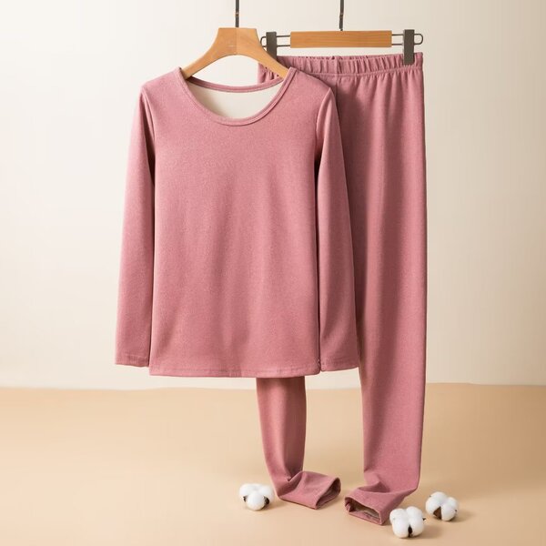 MISS DU Extra Large Loose Thermal Underwear Suit | Fat Sister Winter Thickened Double-Layer Thermal Set | De Velvet Fabric | China Imported | WRN261027827