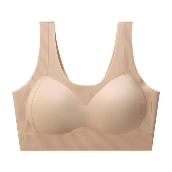 ZOFU ICE Seamless Lifting Bra for Women, Soft Support, Anti-Sagging, One-Piece Fixed Cup, Vest-Style Bra, Push-Up and Auxiliary Breast Minimizer | China Imported | CT250807779