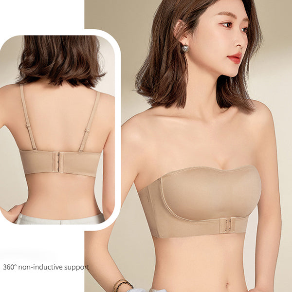 RIVA Front-Button Strapless Wrap Bra Non-Slip Push-Up | Seamless Invisible Tube Top | Anti-Exposure Support | CB260219988