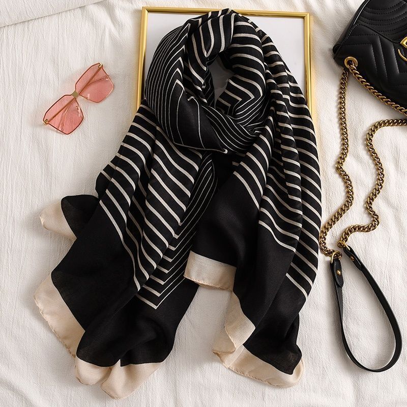 Korean Spring–Summer Cotton &amp; Linen Gauze Shawl Thin Silky Travel Scarf | Sunscreen &amp; Lightweight Multipurpose Towel Shawl | China Imported | ISSC251126870