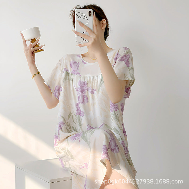 ISB Korean Style Skirt short-sleeved, Large size Nightdress T Shirt | CLS250417733