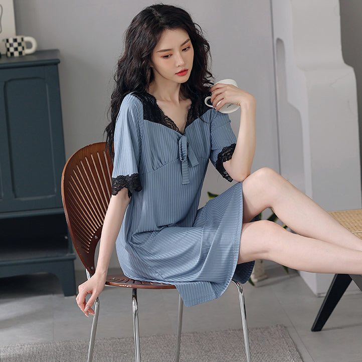Korean style Summer thin modal cool feeling with Removable chest pad large size dress sexy can be worn outside | M L XL 2XL 3XL | CLS25031188707