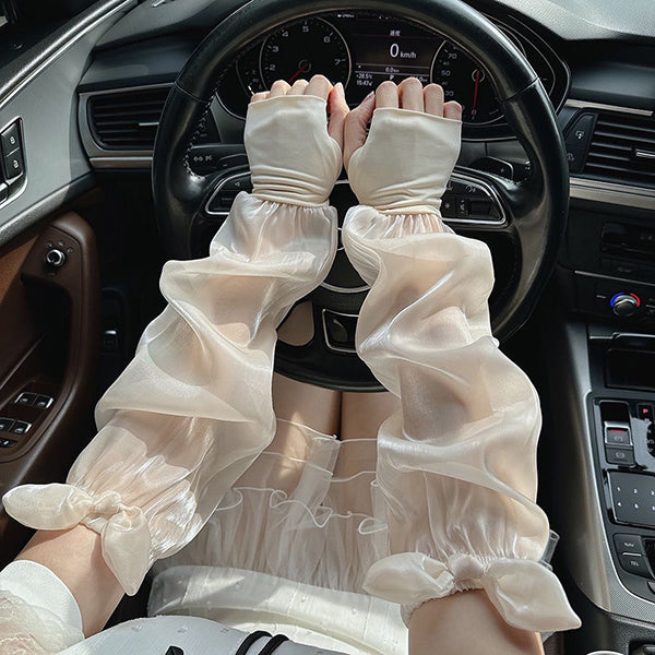 Ice Silk Sweet Bubble Sleeve Top Bow |  Sleeve Fit | Cool &amp; Elegant Summer Wear | ISLE260222994