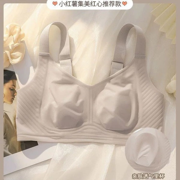 ICE HANA Rabbit Ears plus size Underwear Women's Big Chest Minimizer Bra Super Thin Cup Bra Summer (4 hook) | CB250603108