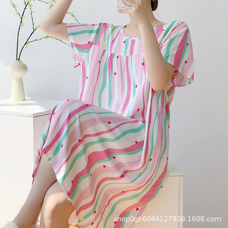 ISB Korean Style Skirt short-sleeved, Large size Nightdress T Shirt | CLS250417733